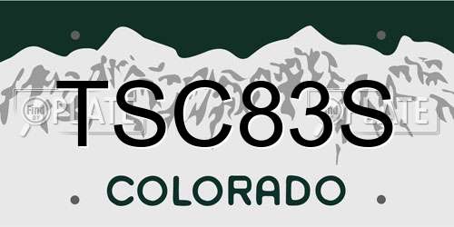 TSC83S Colorado License Plate
