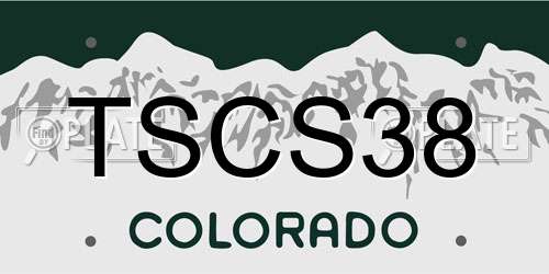 TSCS38 Colorado License Plate