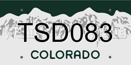 TSD083 Colorado License Plate