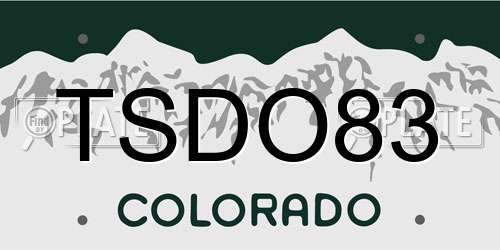 TSDO83 Colorado License Plate