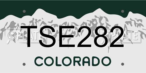TSE282 Colorado License Plate