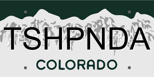 TSHPNDA Colorado License Plate