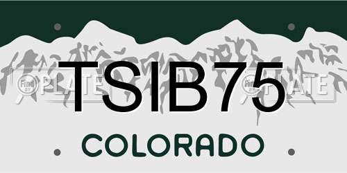 TSIB75 Colorado License Plate