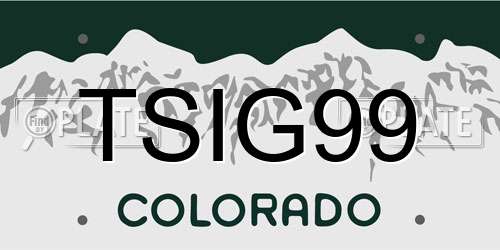 TSIG99 Colorado License Plate