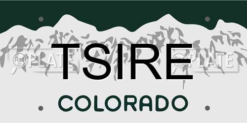 TSIRE Colorado License Plate