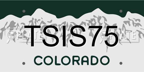 TSIS75 Colorado License Plate