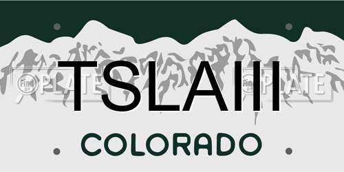 TSLAIII Colorado License Plate