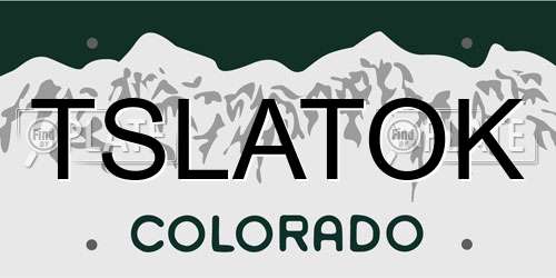 TSLATOK Colorado License Plate