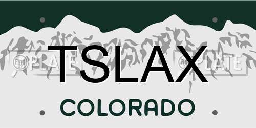 TSLAX Colorado License Plate