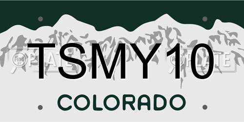 TSMY10 Colorado License Plate