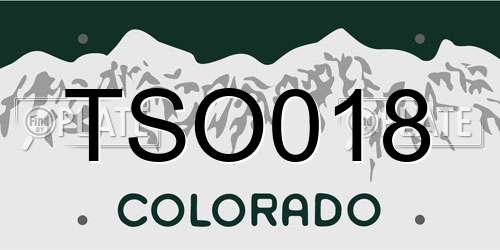 TSO018 Colorado License Plate