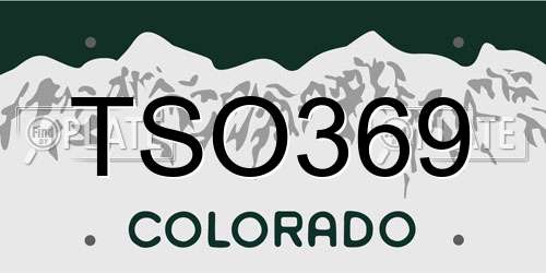 TSO369 Colorado License Plate