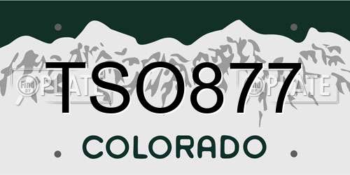 TSO877 Colorado License Plate