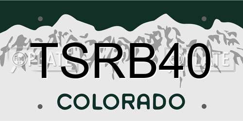 TSRB40 Colorado License Plate