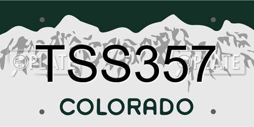 TSS357 Colorado License Plate