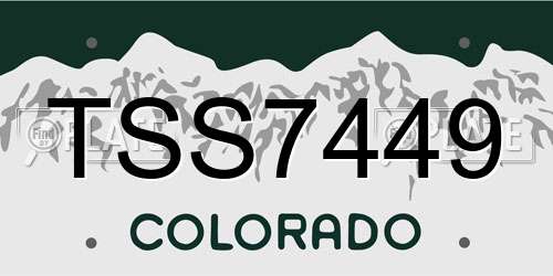 TSS7449 Colorado License Plate