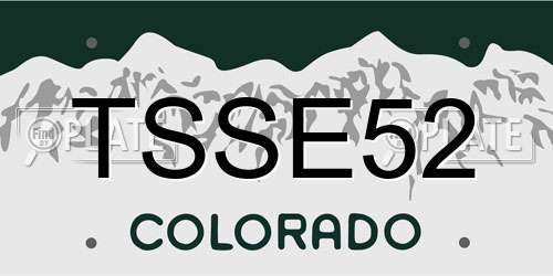 TSSE52 Colorado License Plate