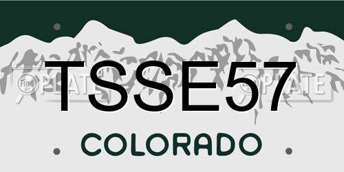 TSSE57 Colorado License Plate