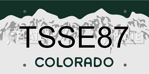 TSSE87 Colorado License Plate