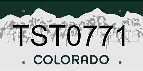 TST0771 Colorado License Plate