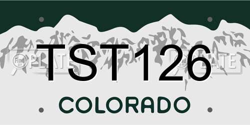TST126 Colorado License Plate