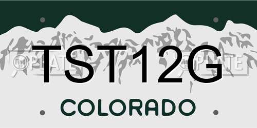 TST12G Colorado License Plate