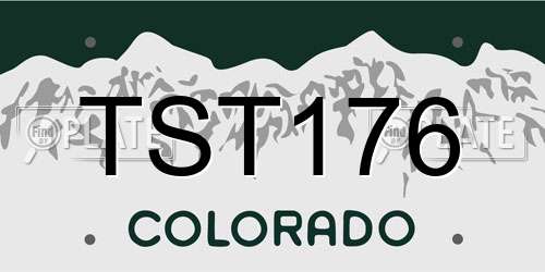 TST176 Colorado License Plate