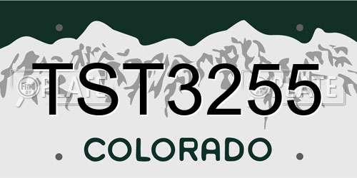 TST3255 Colorado License Plate