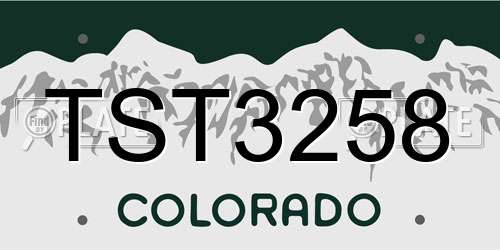 TST3258 Colorado License Plate
