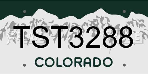 TST3288 Colorado License Plate