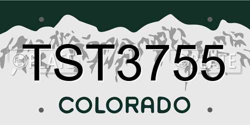 TST3755 Colorado License Plate