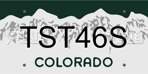 TST46S Colorado License Plate