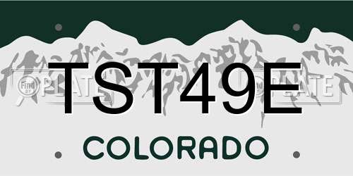 TST49E Colorado License Plate
