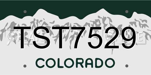 TST7529 Colorado License Plate
