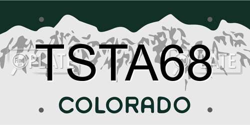 TSTA68 Colorado License Plate