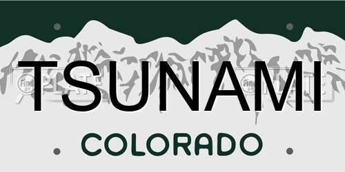 TSUNAMI Colorado License Plate