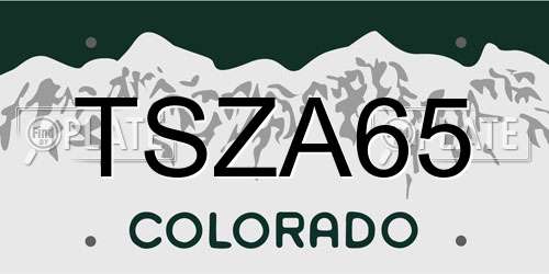 TSZA65 Colorado License Plate