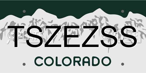 TSZEZSS Colorado License Plate
