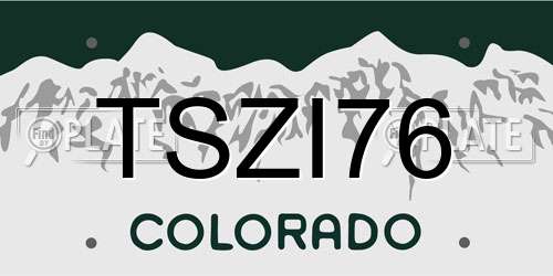 TSZI76 Colorado License Plate