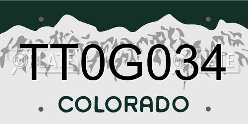 TT0G034 Colorado License Plate