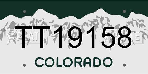 TT19158 Colorado License Plate