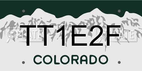 TT1E2F Colorado License Plate