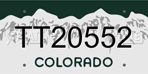 TT20552 Colorado License Plate