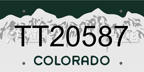 TT20587 Colorado License Plate