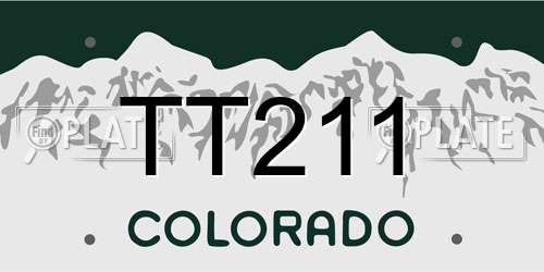 TT211 Colorado License Plate