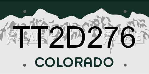 TT2D276 Colorado License Plate