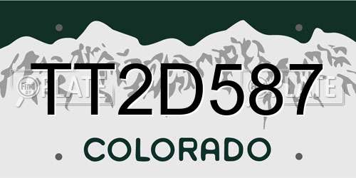 TT2D587 Colorado License Plate