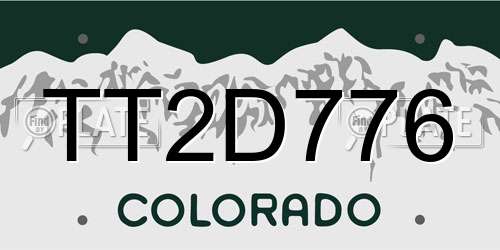TT2D776 Colorado License Plate