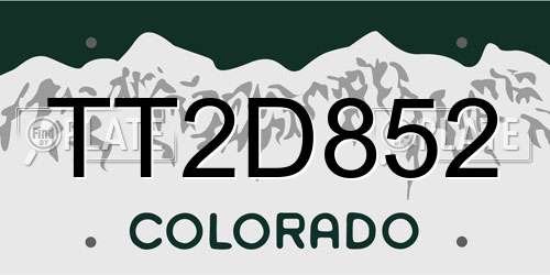 TT2D852 Colorado License Plate