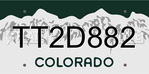 TT2D882 Colorado License Plate